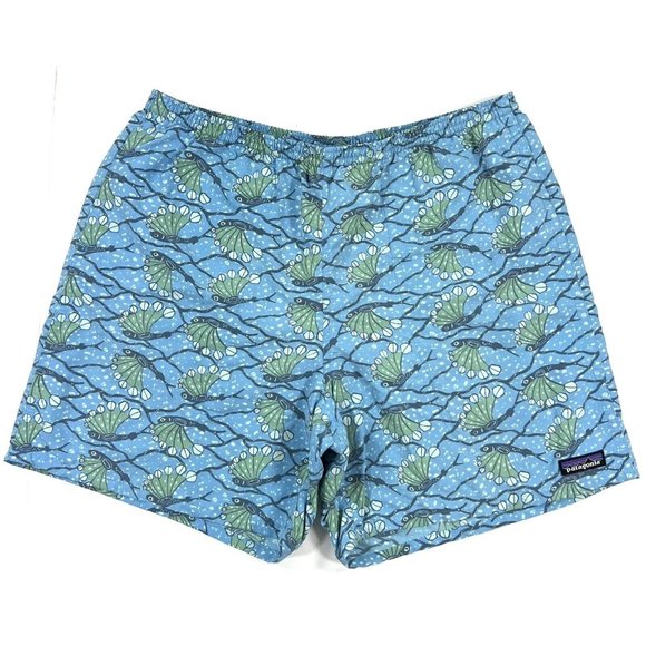 Patagonia Mens Large Baggies Shorts Longs 7" Mesh Lined Swim Trunks Fish Print - Picture 1 of 15
